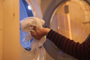 Washing clothes and daily chores