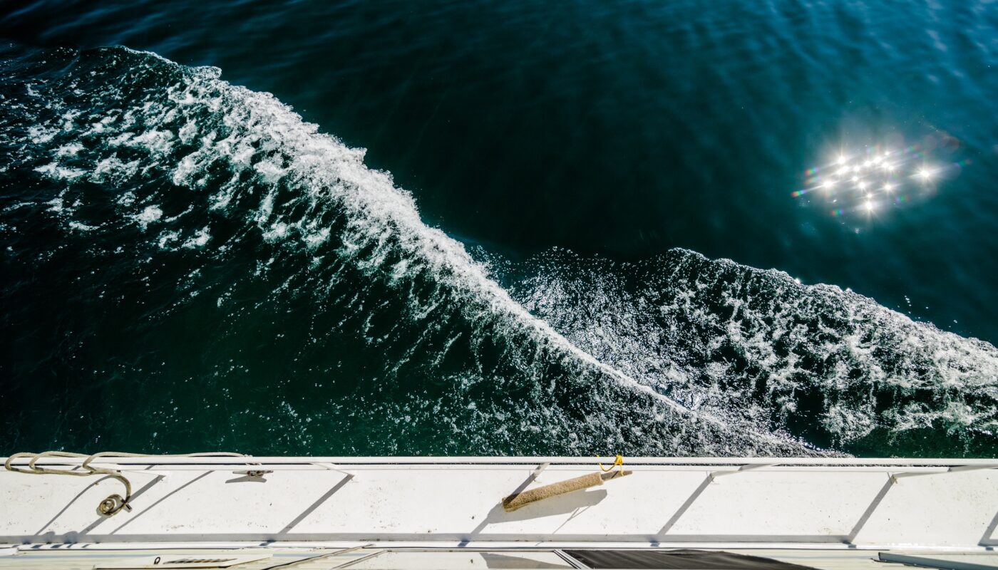 Waves Background Created but A big Boat