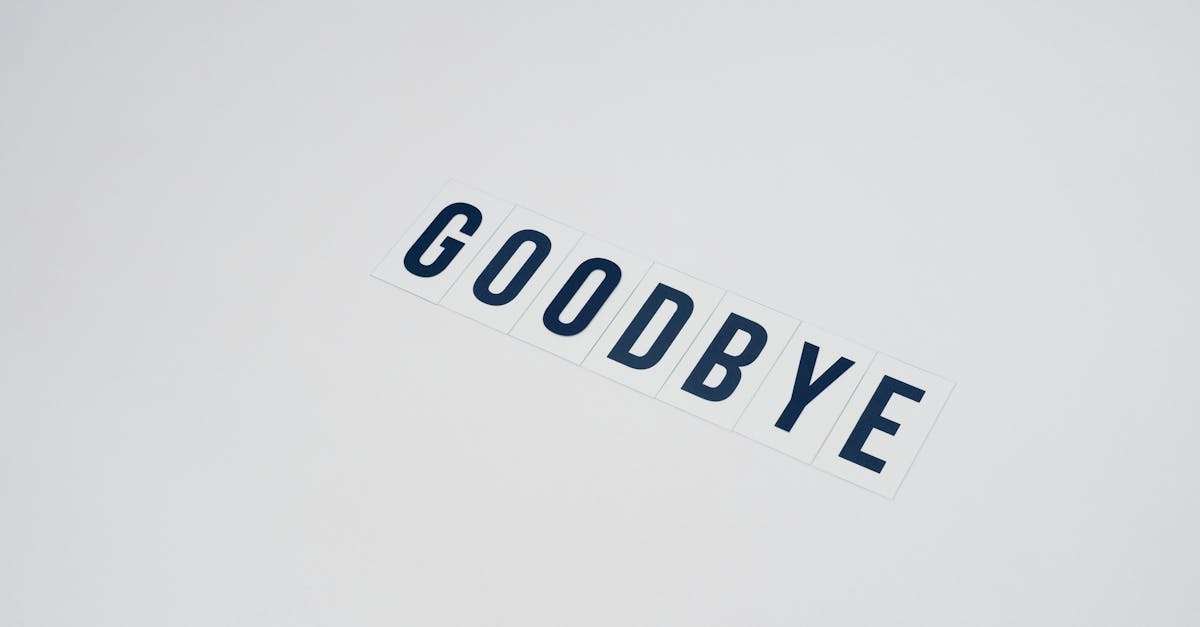 découvrez le voyage poignant de 'goodbye', une exploration émotive des adieux, des souvenirs et de la résilience face à la perte. plongez dans une histoire touchante qui examine les liens humains et l'importance des au revoir.